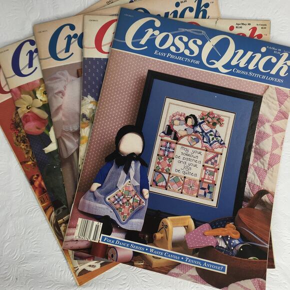 6 Back Issues Cross Quick Magazine East Projects for Cross Stitch Lovers 1988/89 - Picture 1 of 14